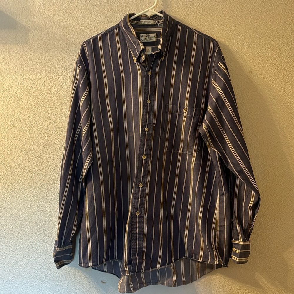 Sears Roebuck western striped button down size 17 34/35
